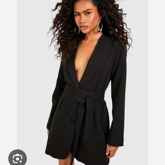 NA-KD Women's Black Belted Blazer Dress - Picture 3 of 3